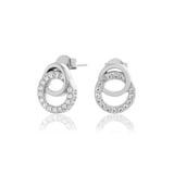 Olivia Burton Sterling Silver Classics Interlink Drop Stud Earrings