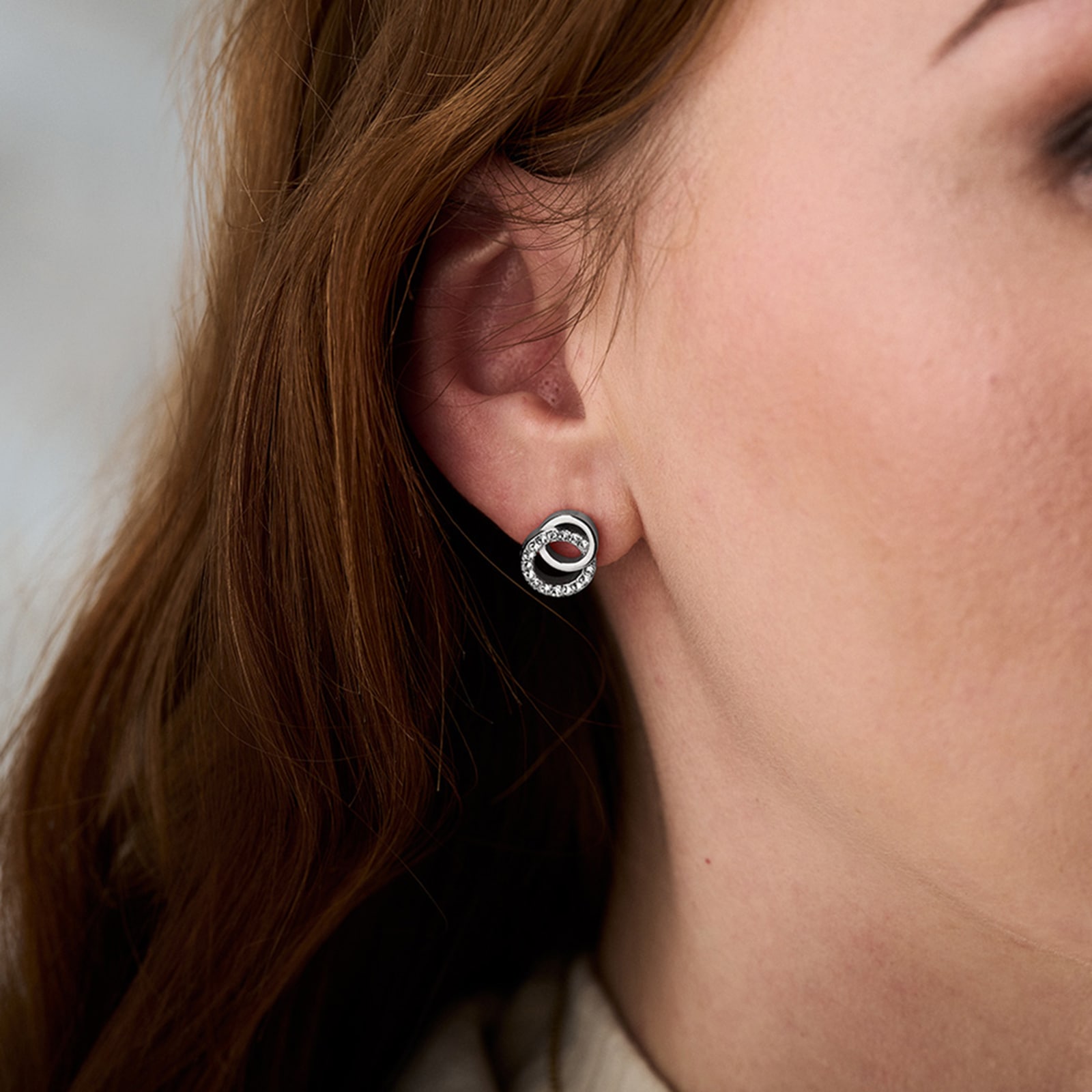 Olivia Burton Sterling Silver Classics Interlink Drop Stud Earrings