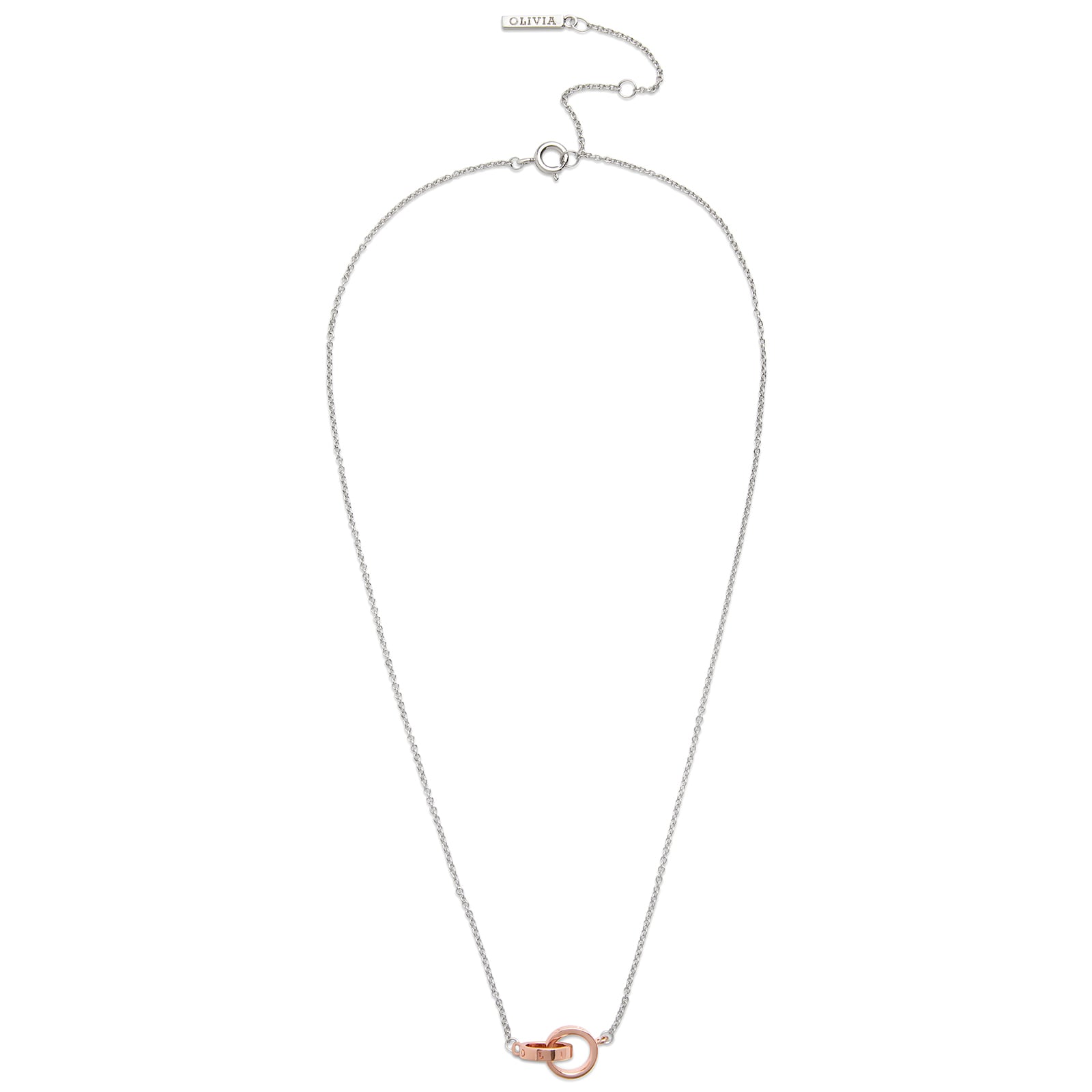 Olivia Burton Silver & Rose Gold Plated Classics Interlink Necklace Olivia Burton Silver & Rose Gold Plated Classics Interlink Necklace