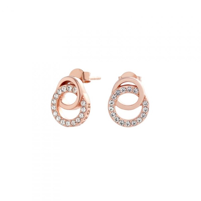 Olivia Burton Rose Gold Plated Classics Interlink Drop Stud Earrings