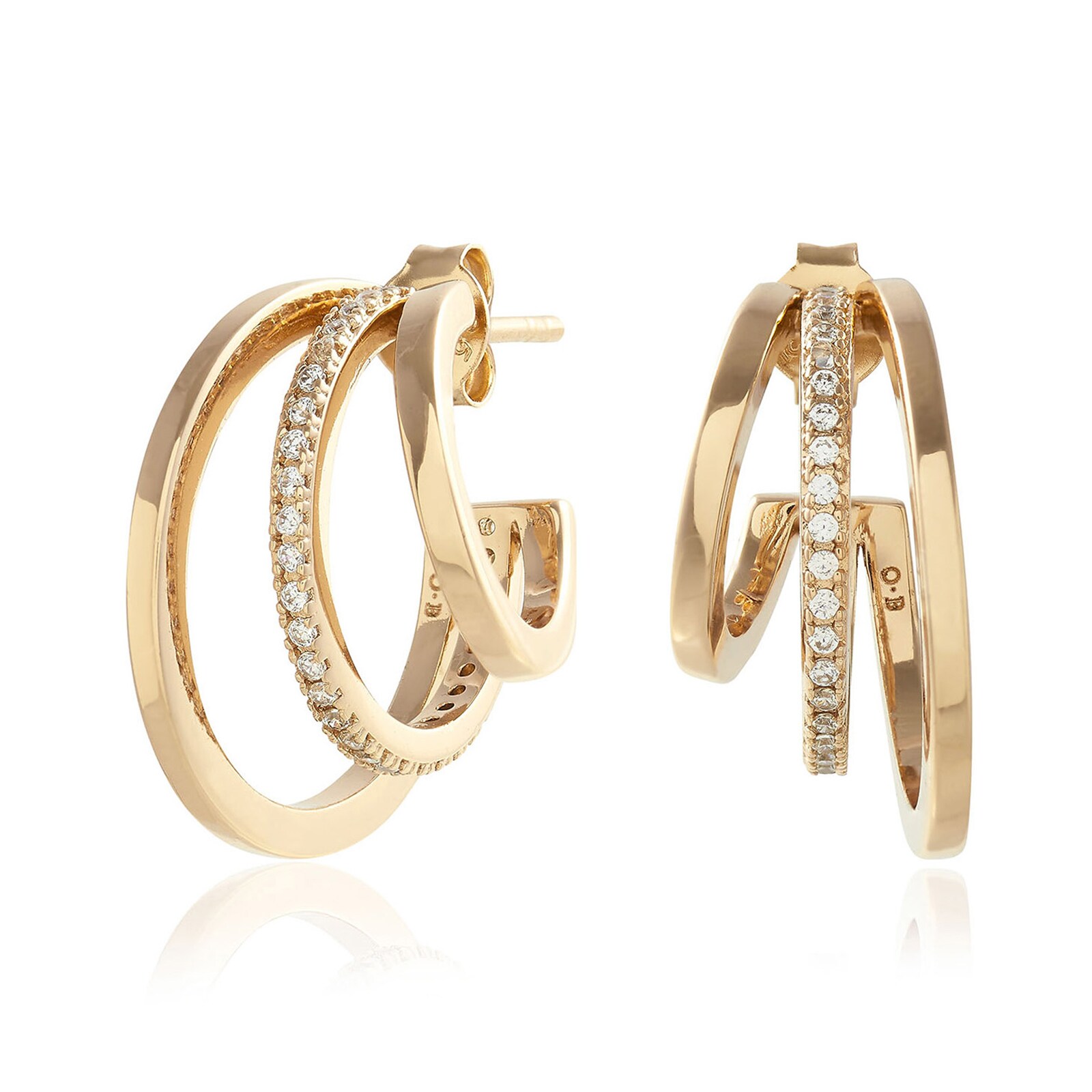 Olivia Burton Yellow Gold Plated Classics Multi Hoop Earrings