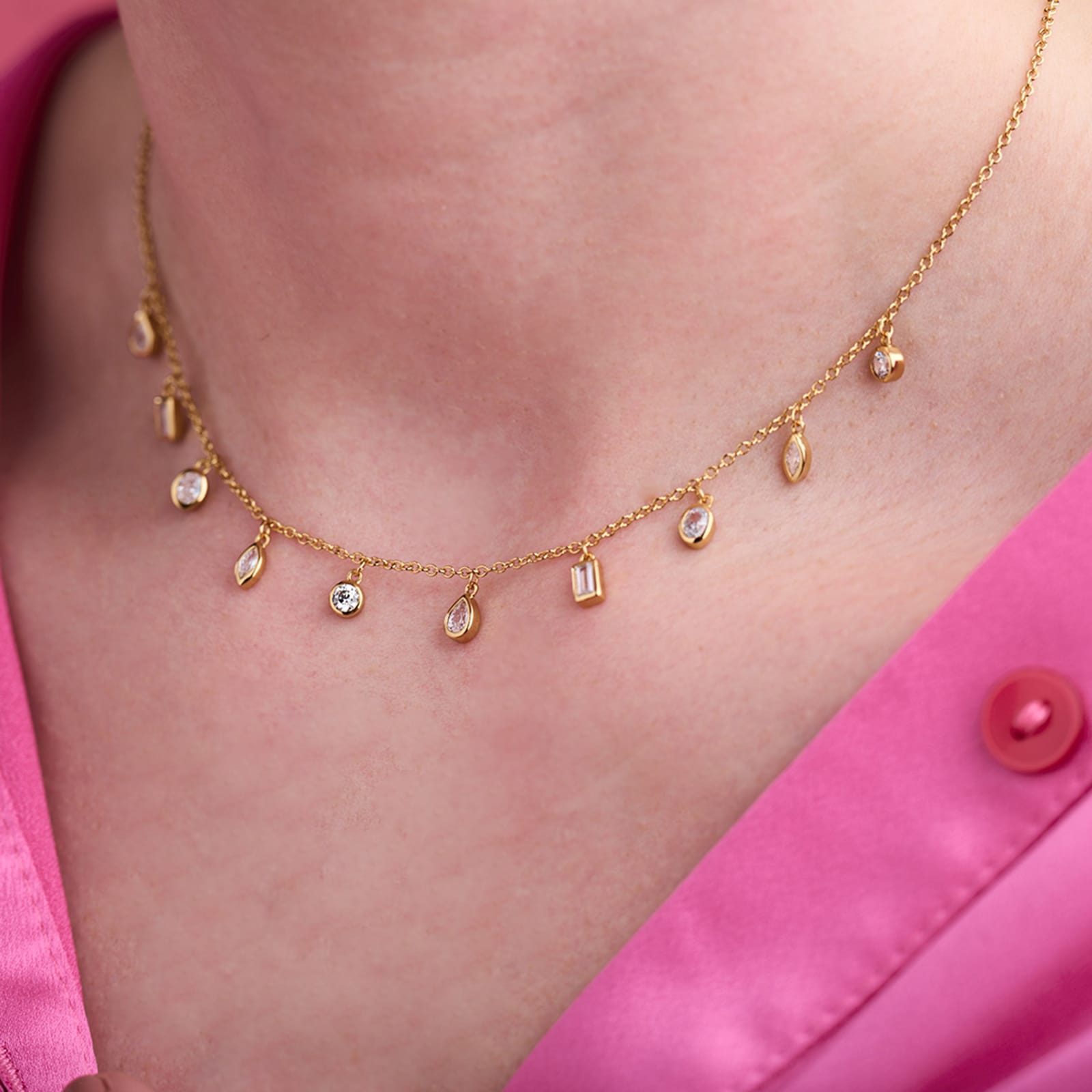 Olivia Burton Yellow Gold Coloured Classics Gold Crystal Charm Necklace