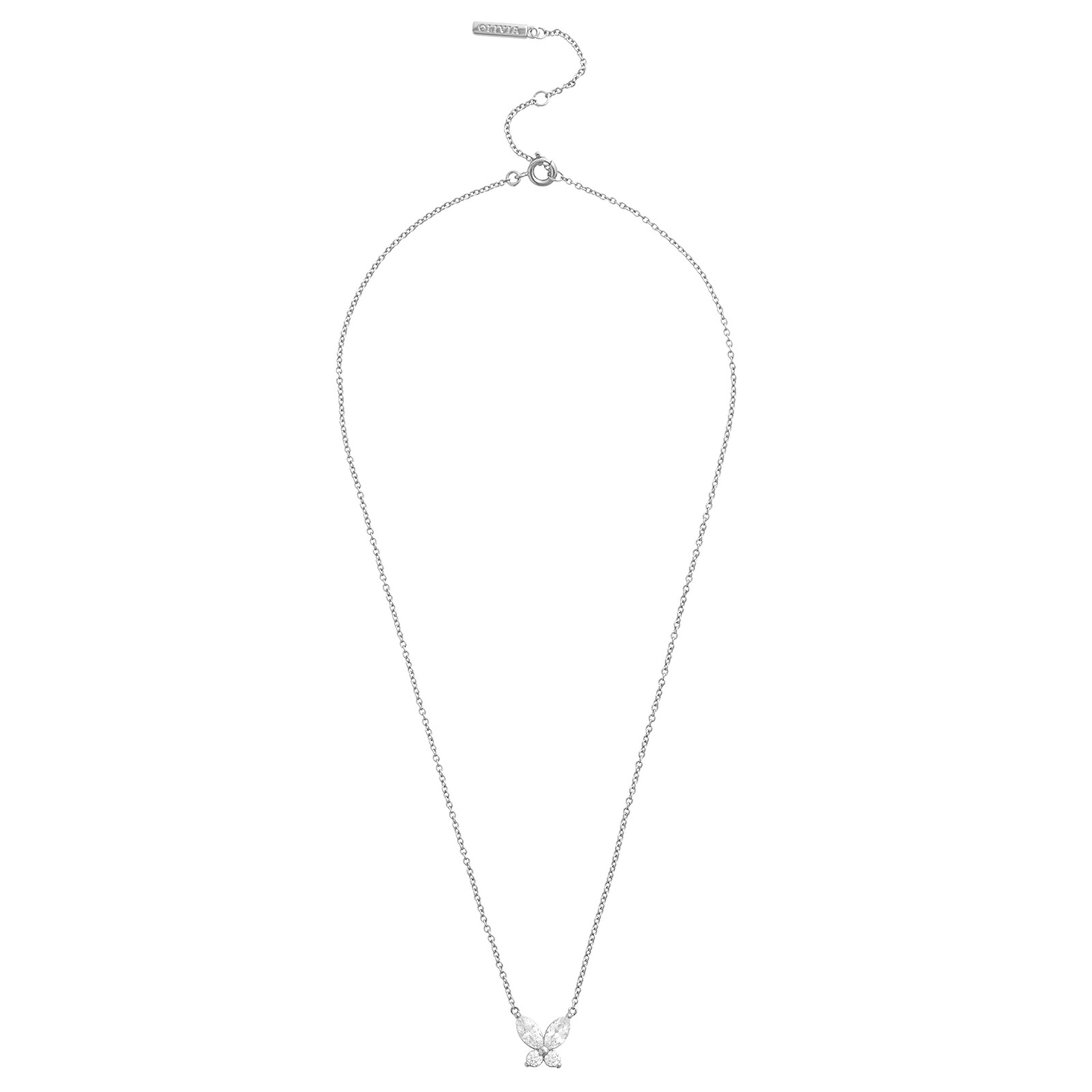 Olivia Burton Silver Coloured Sparkle Butterfly Marquise Necklace
