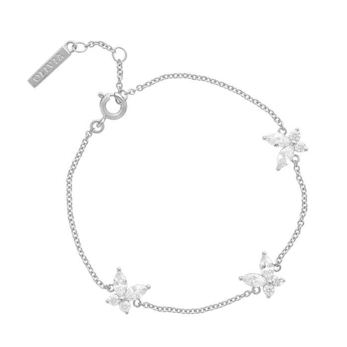 Olivia Burton Silver Coloured Sparkle Butterfly Marquise Bracelet