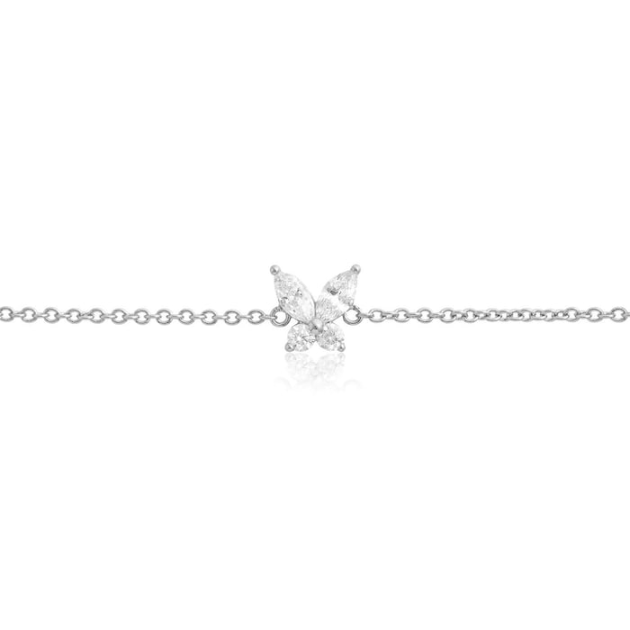 Olivia Burton Silver Coloured Sparkle Butterfly Marquise Bracelet