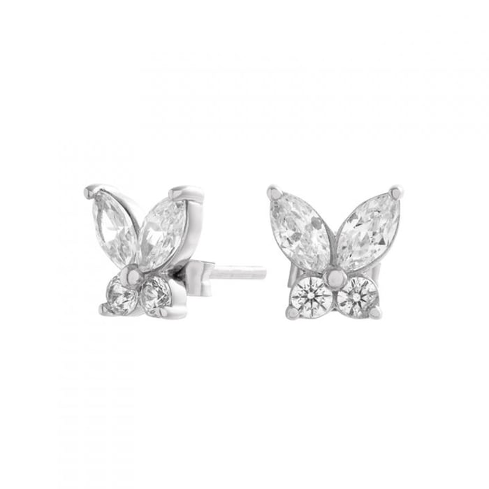 Olivia Burton Silver Coloured Sparkle Butterfly Marquise Stud Earrings