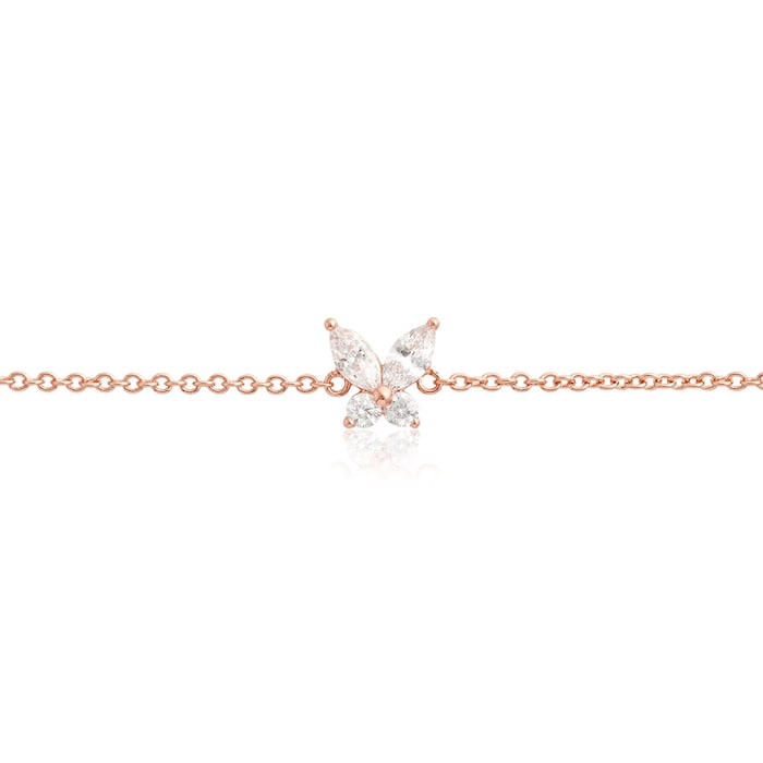 Olivia Burton Rose Gold Plated Sparkle Butterfly Marquise Bracelet