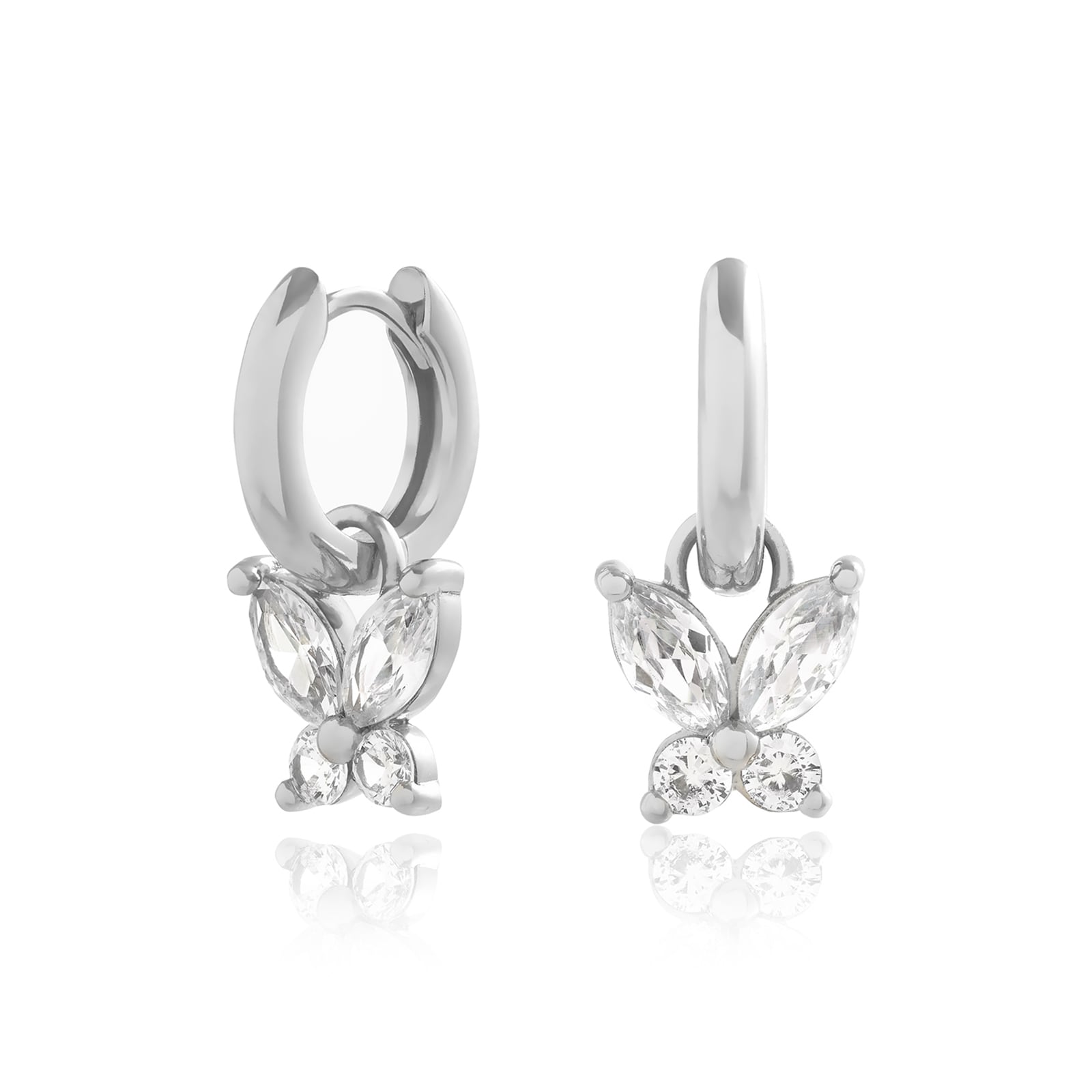 Olivia Burton Silver Coloured Sparkle Butterfly Marquise Earrings OBJAME303 Goldsmiths