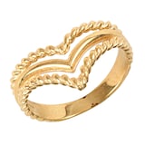 Hallmark 9ct Yellow Gold Wishbone Ring