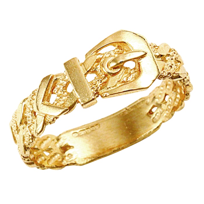Hallmark 9ct Yellow Gold Buckle Ring