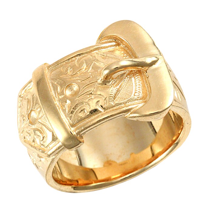 Hallmark 9ct Yellow Gold Buckle Ring