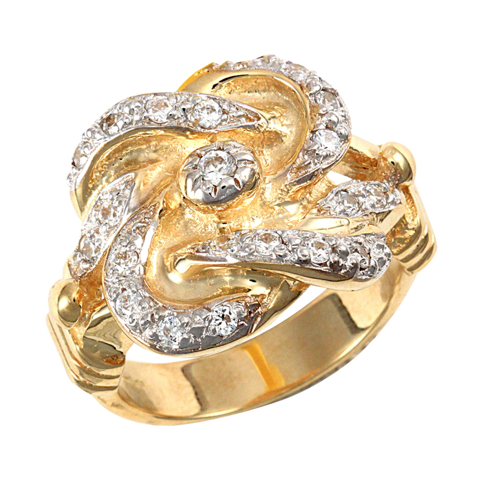 Hallmark 9ct Yellow Gold Cubic Zirconia Knot Ring