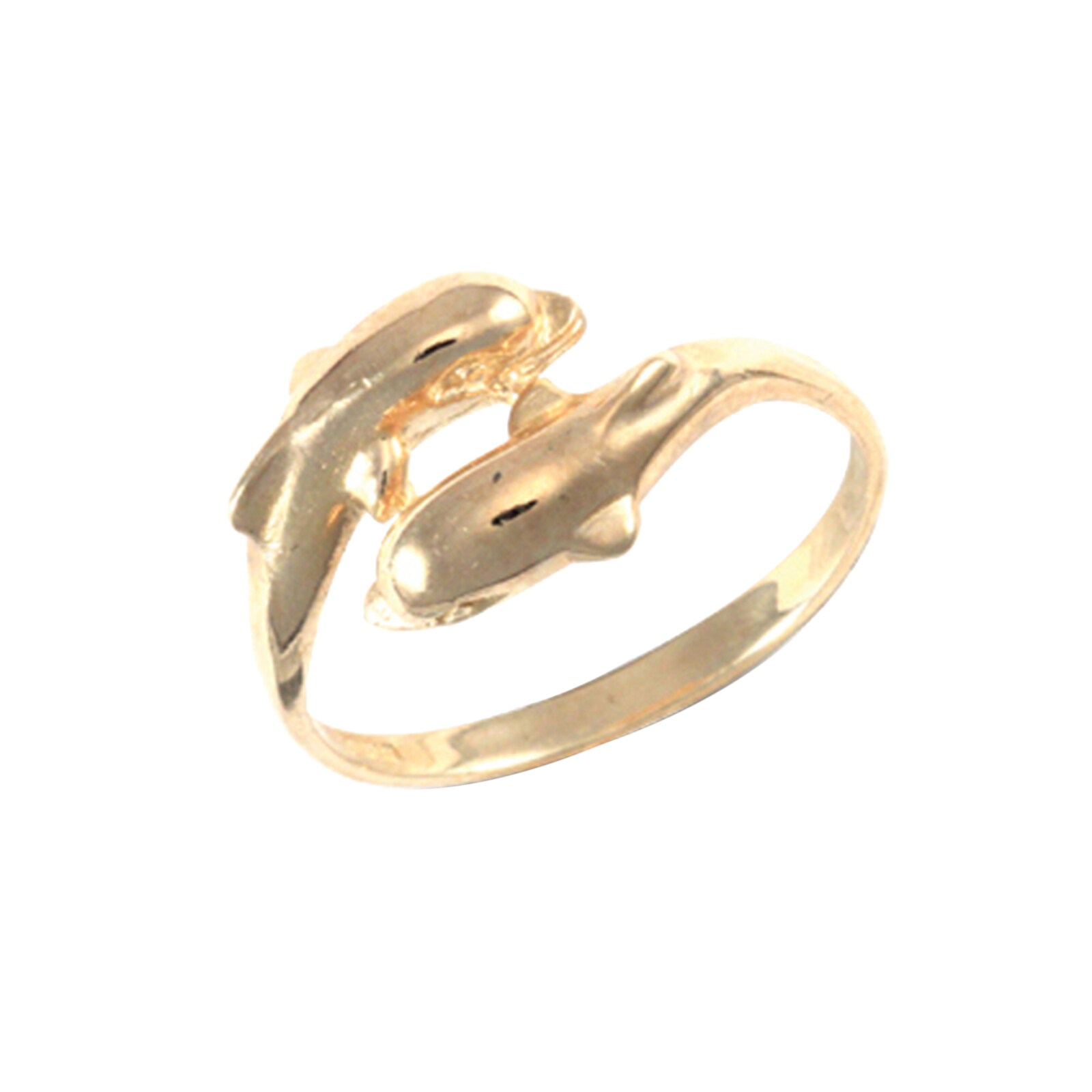 Hallmark 9ct Yellow Gold Double Dolphin Ring