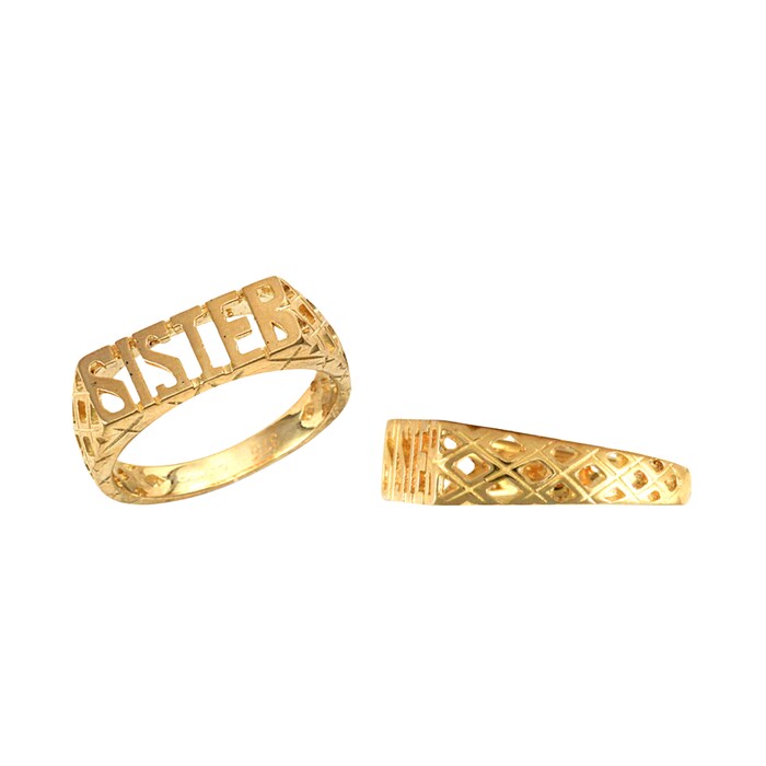Hallmark 9ct Yellow Gold Sister Ring