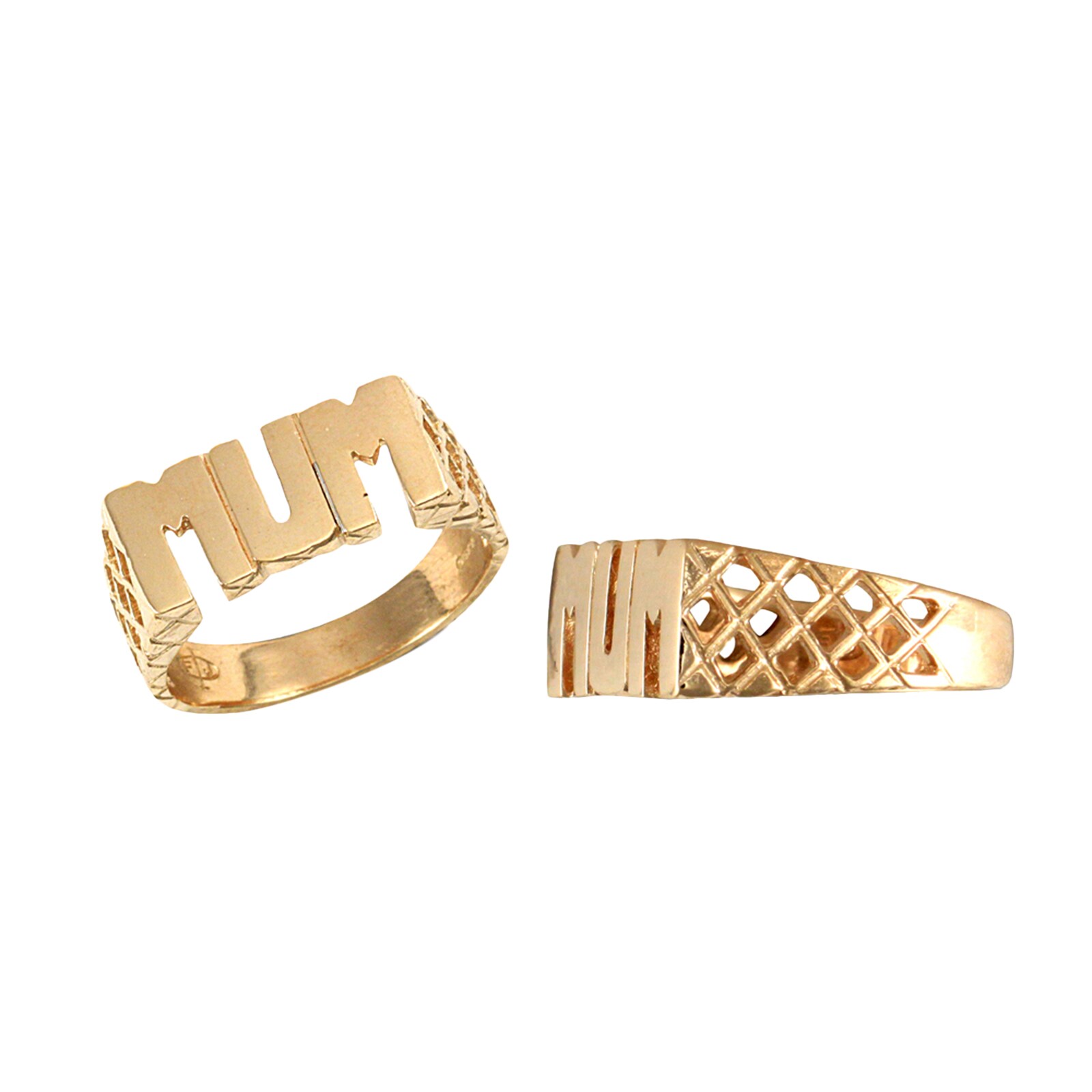Hallmark 9ct Yellow Gold Mum Basket Ring