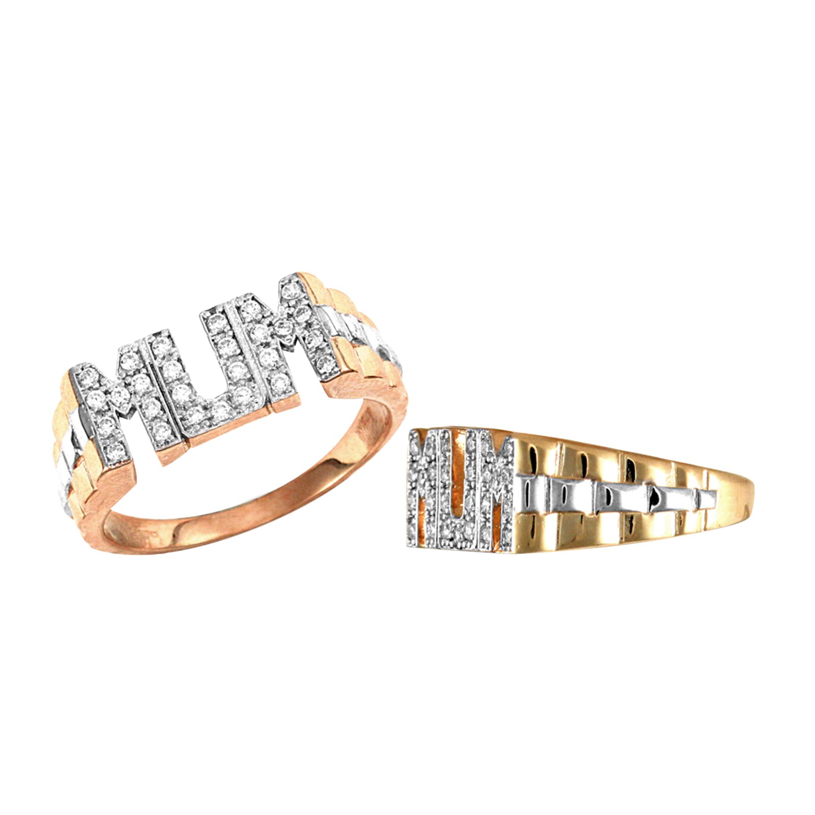Hallmark 9ct Yellow Gold Cubic Zirconia Mum Ring