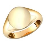 Hallmark 9ct Yellow Gold Oval Plain Signet Ring