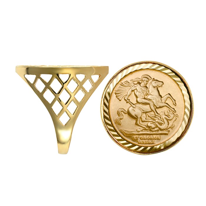 Hallmark 9ct Yellow Gold Half St George Ring