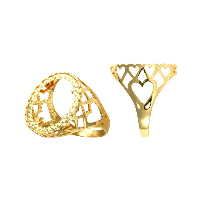 Hallmark 9ct Yellow Gold Half Sovereign Ring