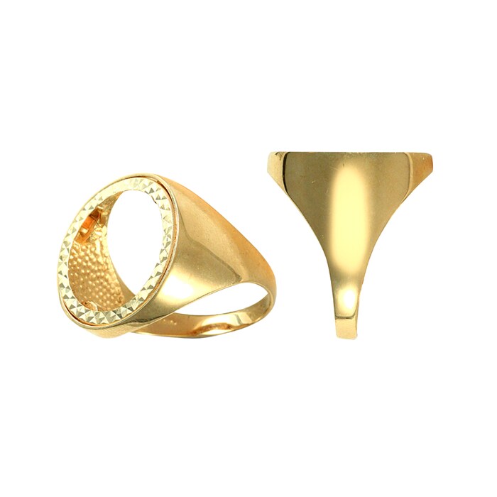 Hallmark 9ct Yellow Gold Half Sovereign Ring