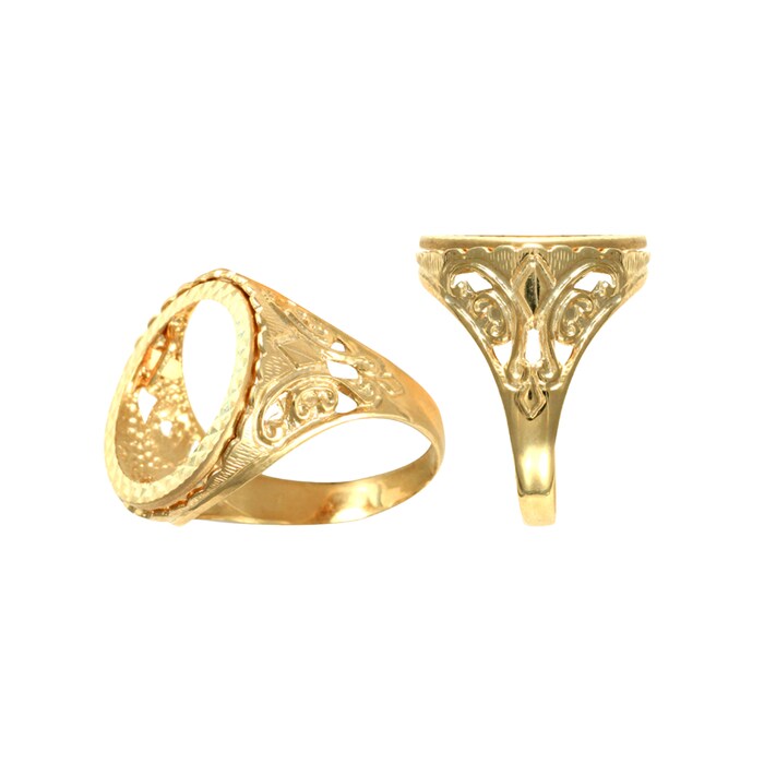 Hallmark 9ct Yellow Gold Half Sovereign Ring