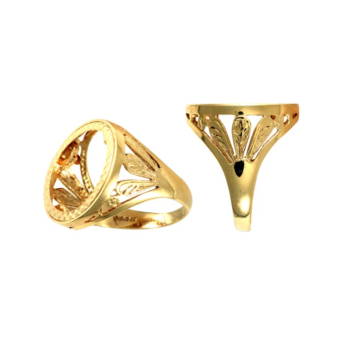 Hallmark 9ct Yellow Gold Half Sovereign Ring