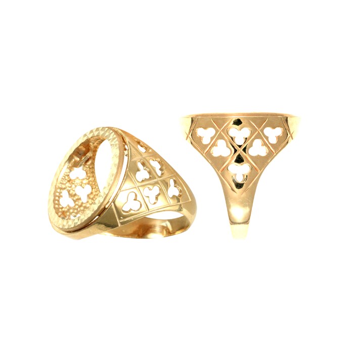 Hallmark 9ct Yellow Gold Half Sovereign Ring