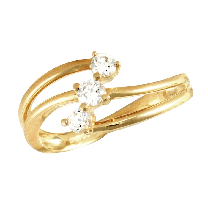 Hallmark 9ct Yellow Gold Fancy Cubic Zirconia Ring