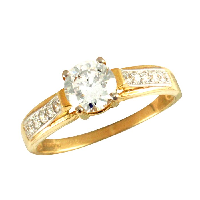 Hallmark 9ct Yellow Gold Fancy Cubic Zirconia Ring