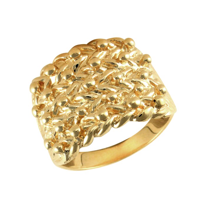 Hallmark 9ct Yellow Gold 5 Row Keeper Ring