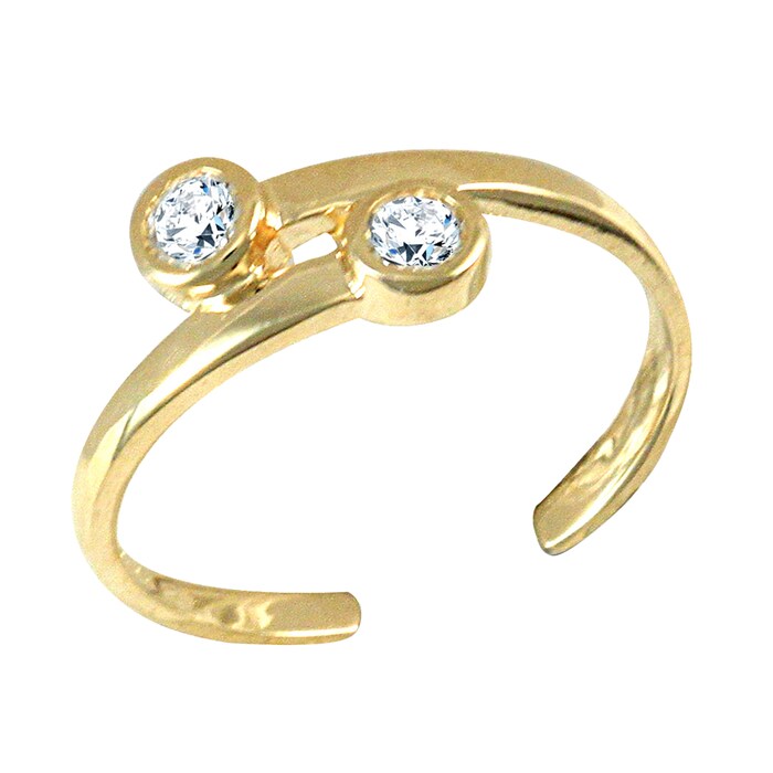 Hallmark 9ct Yellow Gold Cubic Zirconia Toe Ring