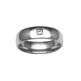 Hallmark 9ct White Gold 7mm Diamond 0.10ct Rubover Set Wedding Ring