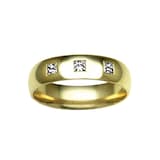 Hallmark 9ct Yellow Gold 5mm Diamond 0.15ct Rubover Set Wedding Ring