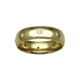 Hallmark 18ct Yellow Gold 6mm Diamond 0.40ct Rubover Set Wedding Ring
