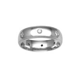 Hallmark Platinum 3mm Diamond 0.16ct Rubover Set Wedding Ring