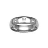 Hallmark 18ct White Gold 6mm Diamond 0.24ct Rubover Set Wedding Ring