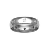 Hallmark Platinum 4mm Diamond 0.32ct Rubover Set Wedding Ring