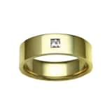 Hallmark 9ct Yellow Gold 7mm Diamond 0.12ct Rubover Set Wedding Ring