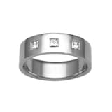 Hallmark 9ct White Gold 5mm Diamond 0.21ct Rubover Set Wedding Ring