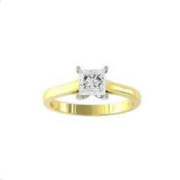37893019 - 18ct Yellow Gold 0.75cttw Princess Cut Diamond Ring