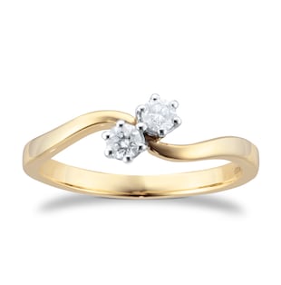 By Request 9ct Yellow Gold 0.25cttw Brilliant Cut 2 Stone Diamond Ring
