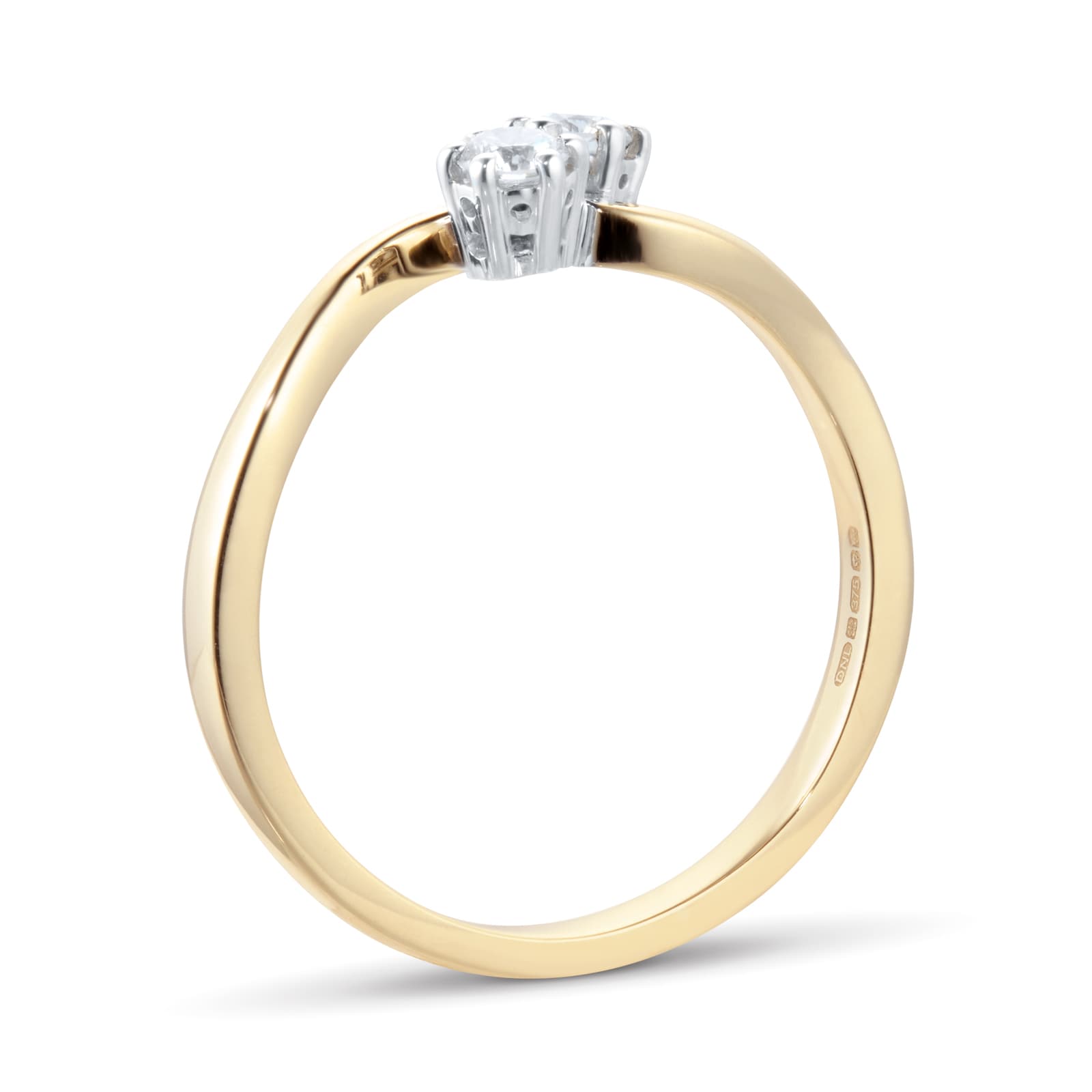 By Request 9ct Yellow Gold 0.25cttw Brilliant Cut 2 Stone Diamond Ring