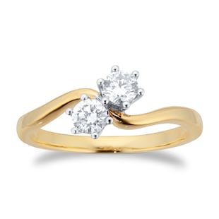 By Request 18ct Yellow Gold 0.50cttw Brilliant Cut 2 Stone Diamond Ring