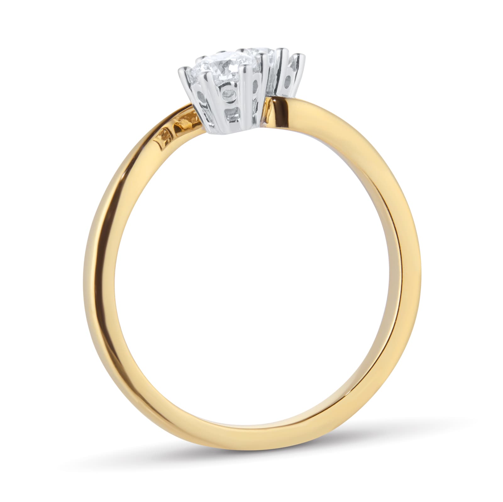 By Request 18ct Yellow Gold 0.50cttw Brilliant Cut 2 Stone Diamond Ring