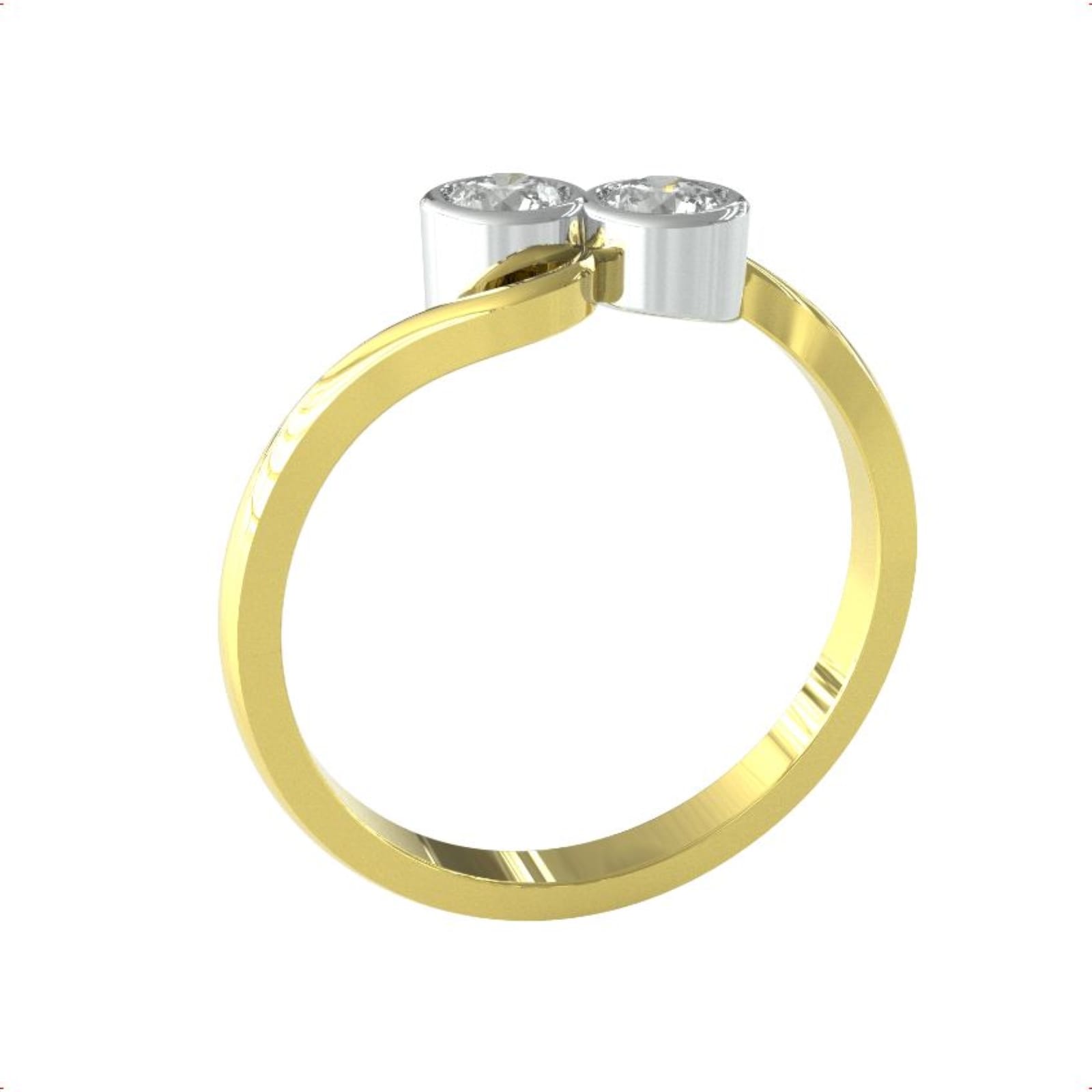 By Request 9ct Yellow Gold 0.33cttw Brilliant Cut 2 Stone Diamond Ring
