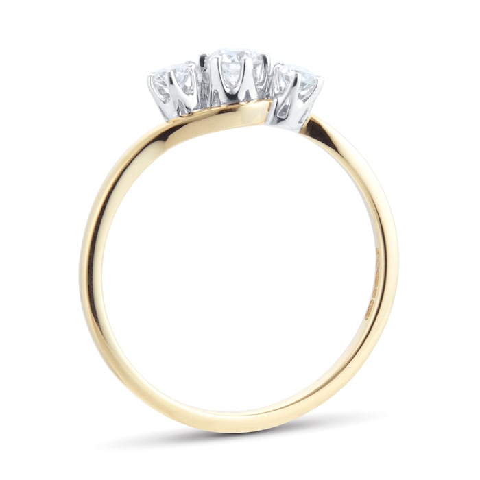 By Request 18ct Yellow Gold 0.50cttw Brilliant Cut 3 Stone Diamond Ring - Ring Size K