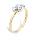 By Request 18ct Yellow Gold 0.50cttw Brilliant Cut 3 Stone Diamond Ring - Ring Size K