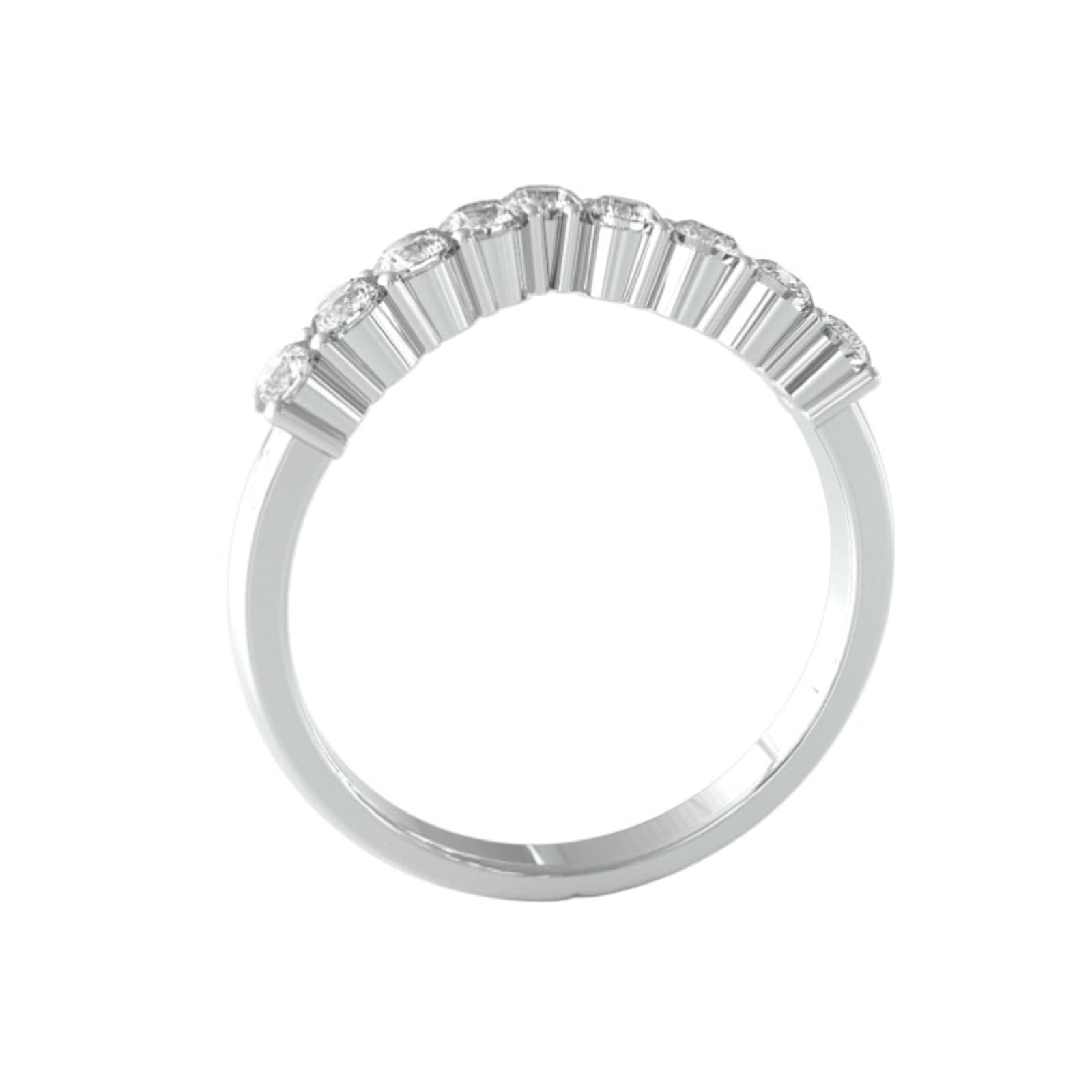 9ct White Gold Diamond Half Wishbone Eternity Ring - Golden Shop