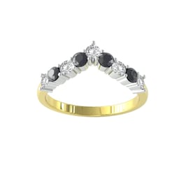 37893027 - 9ct Yellow Gold 0.25cttw Sapphire and Diamond Wishbone Ring