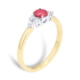 By Request 18ct Yellow Gold Ruby and Brilliant Cut Diamond Ring